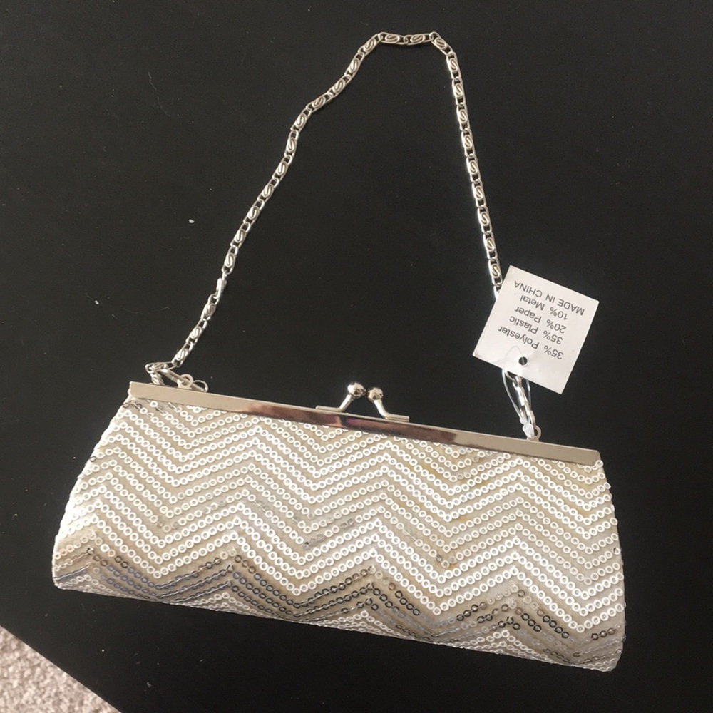 NWT Silver Clutch